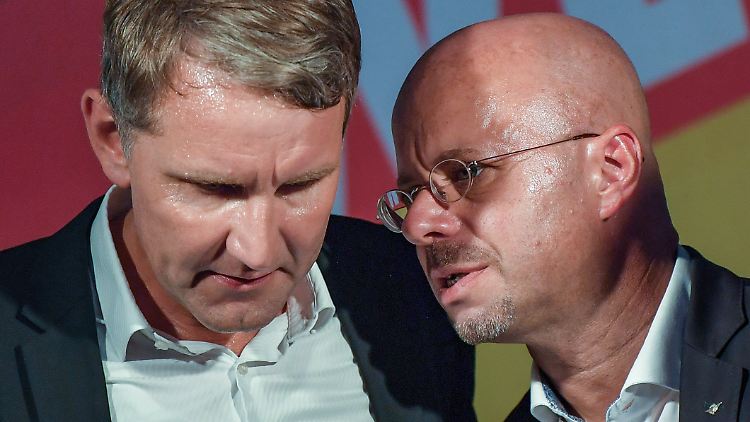 Kalbitz (l.) und Höcke sind die prominentesten Figuren auf dem rechten Flügel der AfD.