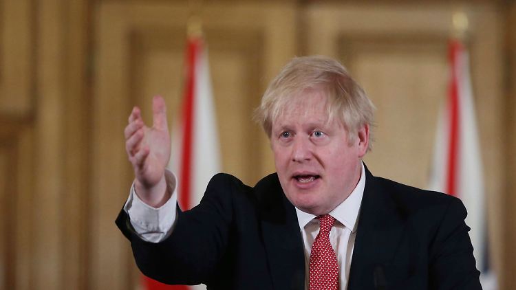 Johnson versucht, seinen Landsleuten das Abstandhalten schmackhaft zu machen. Er äußerte sich bei einer Pressekonferenz am Regierungssitz Downing Street No. 10.