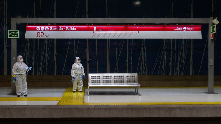 Eine U-Bahn-Station in Spanien