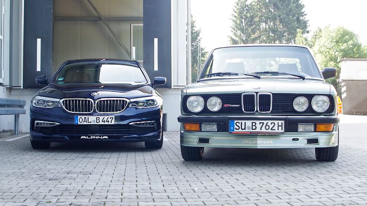 Seit den 70er Jahren veredelt Alpina die Fahrzeuge von BMW und macht sie pfeilschnell. Hier trifft ein B7 Turbo aus den 80er Jahren auf einen nagelneuen B5 Biturbo.