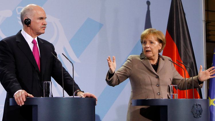 Spannungen? Angela Merkel und Griechenlands Ministerpräsident George Papandreou.