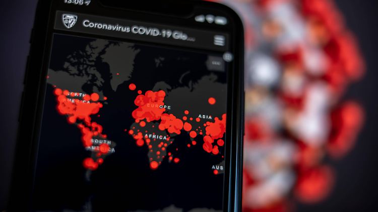 Die Welt sieht rot - die Coronavirus-Pandemie hat mittlerweile den gesamten Globus erfasst.