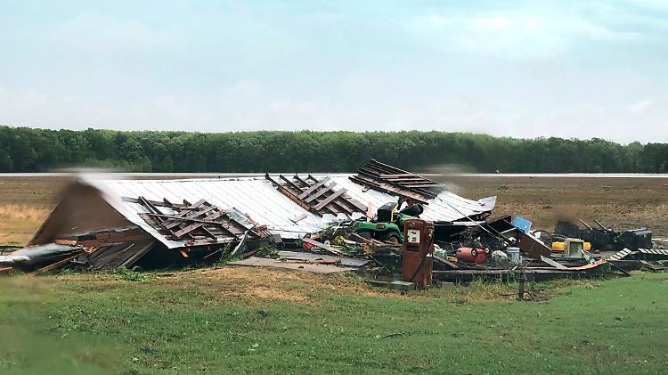 Die Überreste eines Hauses im Yazoo County (Videostandbild). Welche Schäden der Tornado angerichtet hat, ist noch nicht bekannt.
