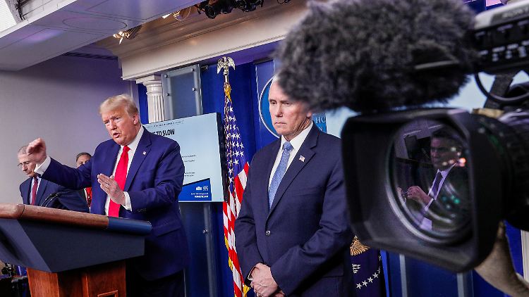 US-Präsident Donald Trump während einer Pressekonferenz zum Coronavirus.
