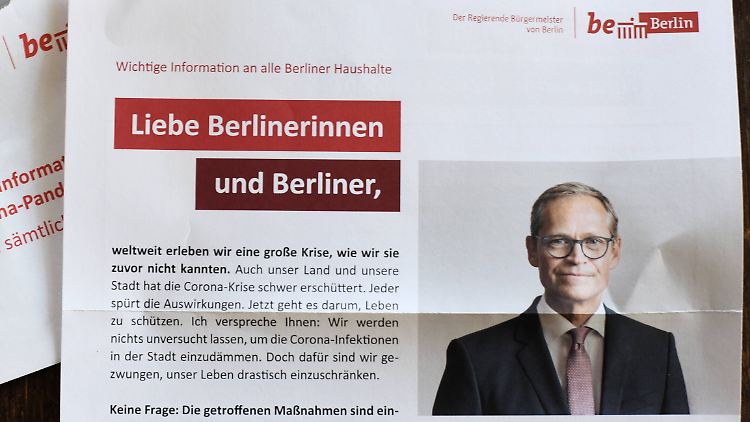 In einem Brief hatte Michael Müller die Bewohner der Hauptstadt zuletzt um Verständnis für die Maßnahmen gebeten.