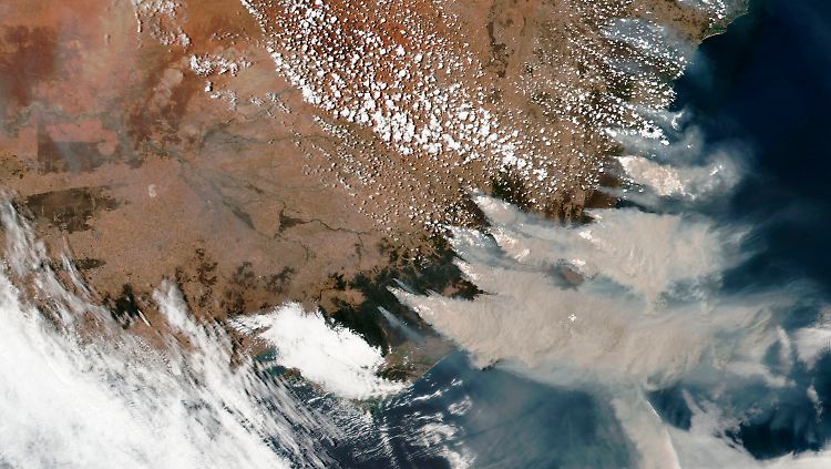 Diese Satellitenaufnahme ist noch aus dem Dezember, als die Buschbrände noch in Australien wüteten.
