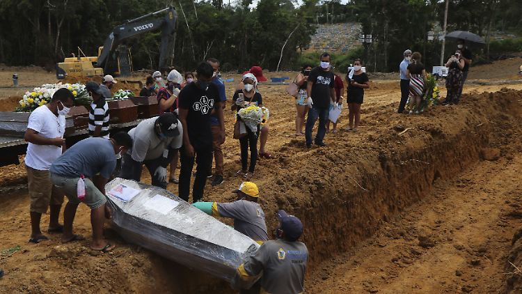 Im brasilianischen Manaus werden Menschen wegen der vielen Corona-Toten in einem Massengrab beigesetzt.