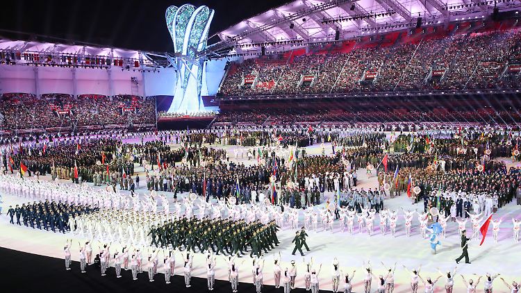 Die Eröffnungsfeier der Militärweltspiele in Wuhan im Oktober 2019.