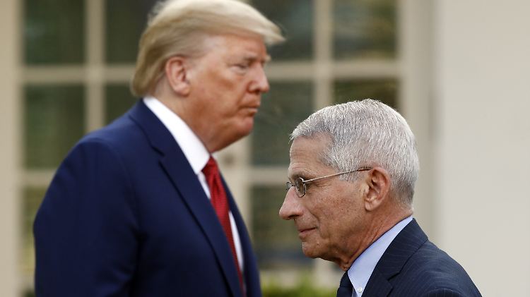 US-Präsident Donald Trump drängt auf schnelle Lockerungen. Sein Berater Anthony Fauci (r.) warnt davor.