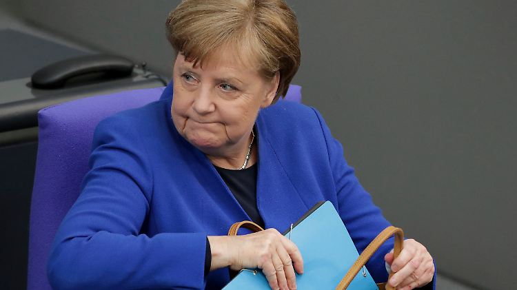 Kanzlerin Angela Merkel im Bundestag. 