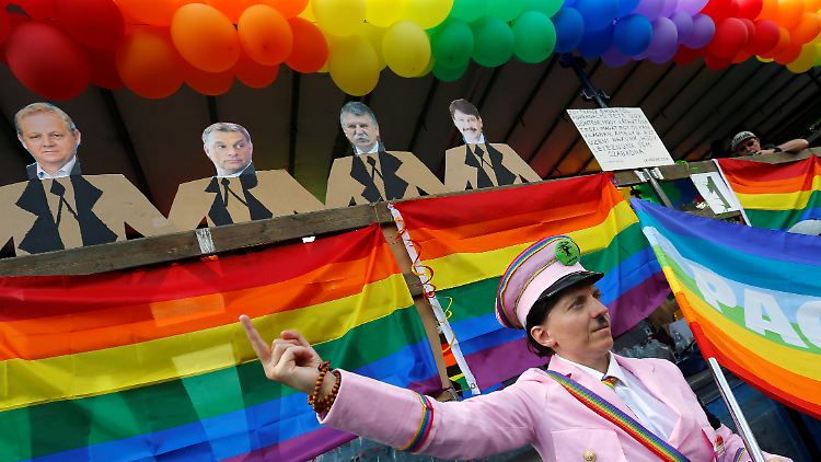 Für die ultra-konservative Politik Victor Orbans hatten LGBT-Aktivistinnen schon bei der Pride-Parade 2016 nur klare Gesten übrig.