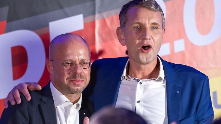 Kalbitz und Höcke waren die exponiertesten Figuren des rechtsextremen "Flügels" in der AfD.