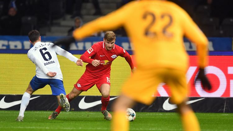 Beim 4:2-Erfolg im Hinspiel bei Hertha BSC traf Werner doppelt und bereitete ein weiteres Tor für RB Leipzig vor.