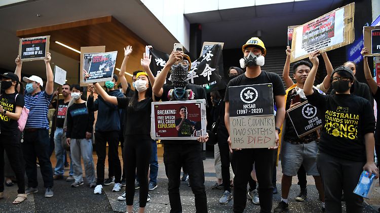In Hongkong protestierten am Wochenende zahlreiche Gegner des neuen Sicherheitsgesetzes.