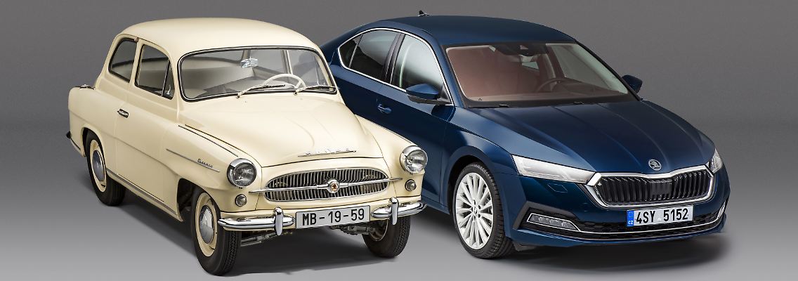 Der Octavia von 1959 und sein später Nachfahre aus dem Jahr 2020.