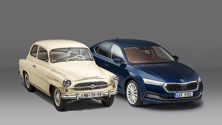 Der Octavia von 1959 und sein später Nachfahre aus dem Jahr 2020.