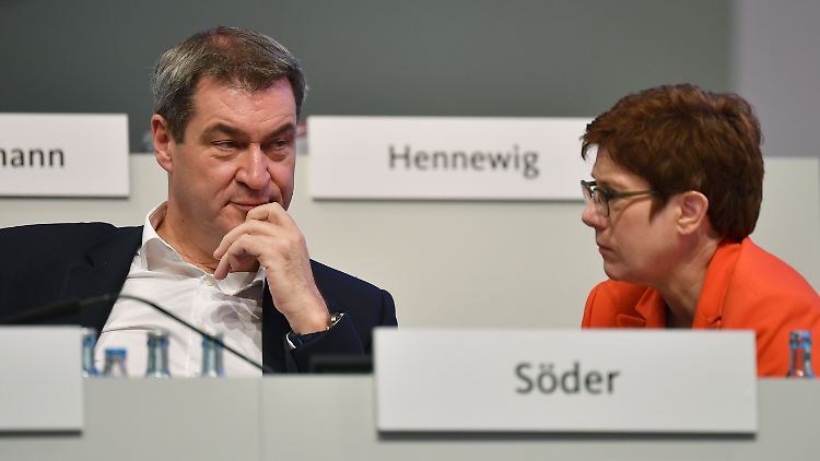 Söder und Kramp-Karrenbauer beim CDU-Parteitag im November 2019.