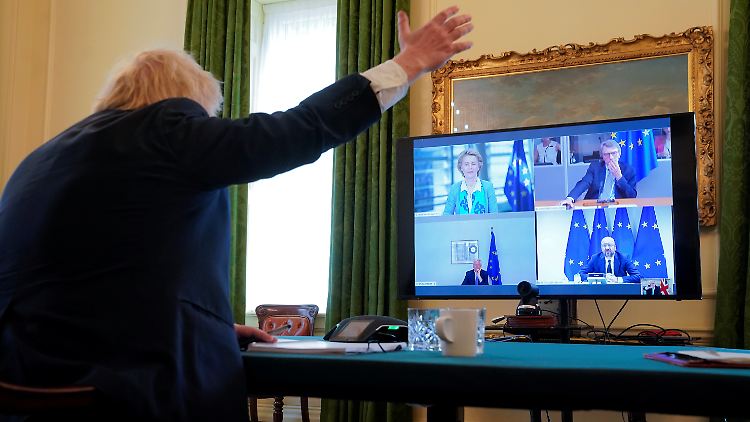 Johnson und die EU-Spitzen im Austausch und der Hoffnung auf mehr Schwung.