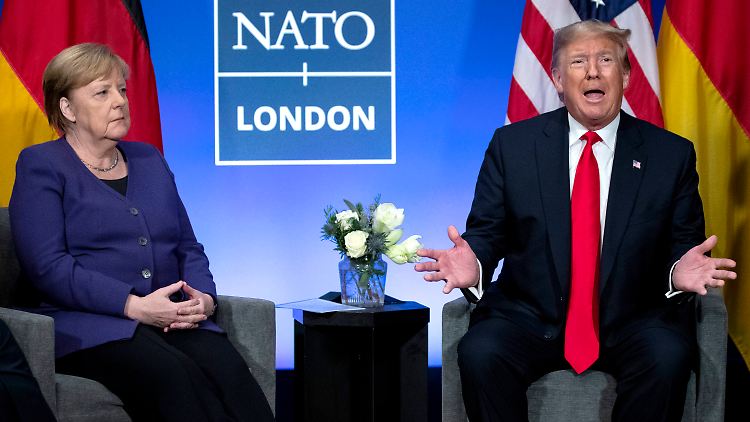 Merkel und Trump bei einem Nato-Treffen in London: Der US-Präsident wirft Deutschland zu geringe Verteidigungsausgaben vor.