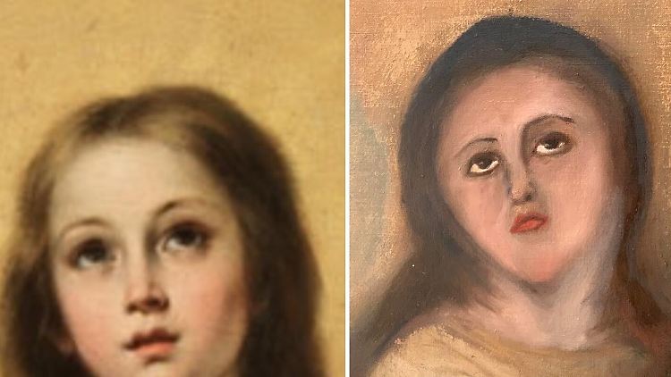 Selbst nach dem zweiten Versuch, bleibt die Restaurierung eines spanischen Barockbildes verunglückt.