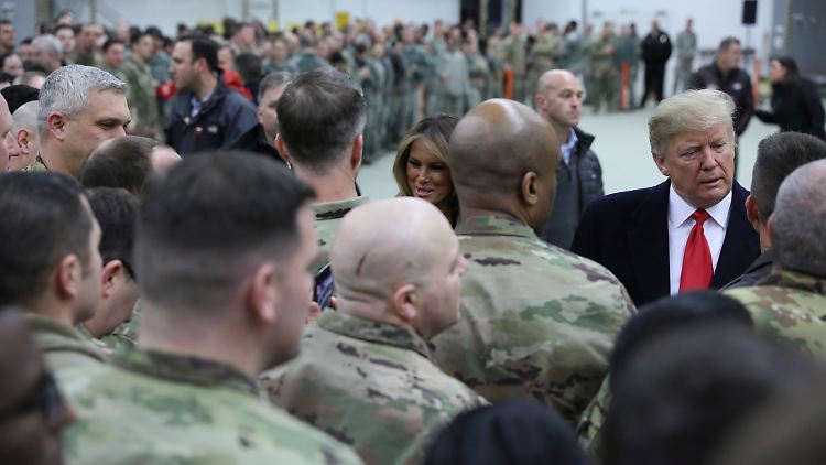 Donald und Melania Trump besuchten die US-Truppen auf der Militärbasis Ramstein im Dezember 2018.