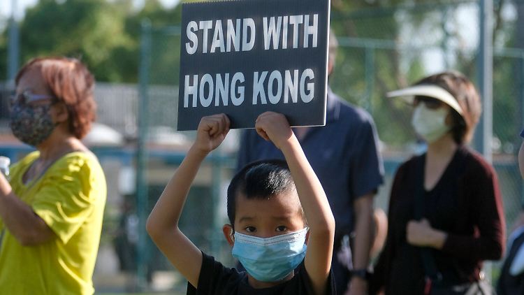 Quo vadis Hongkong? Ein Junge demonstriert in den USA gegen das geplante chinesische Sicherheitsgesetz.