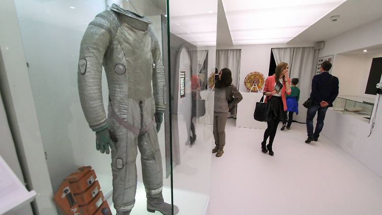 Hier hängt der Anzug bei der ersten Stanley-Kubrick-Ausstellung überhaupt 2014 im polnischen Krakau.