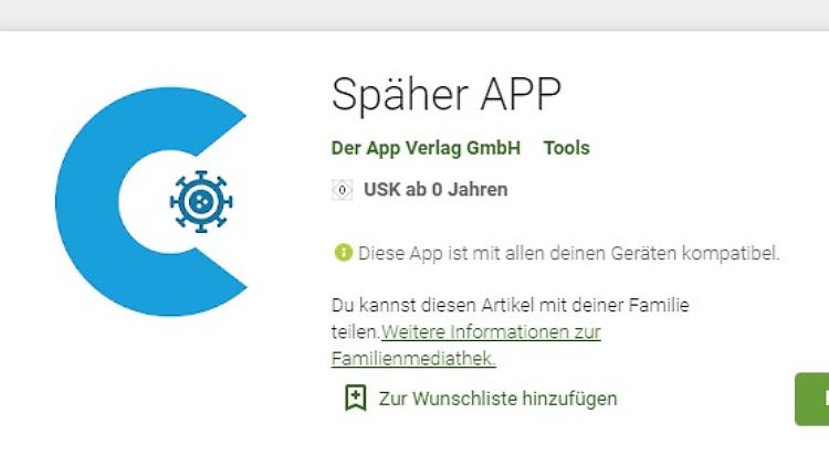 Das Logo der "Späher App" erinnert stark an das der Corona-Warn-App.