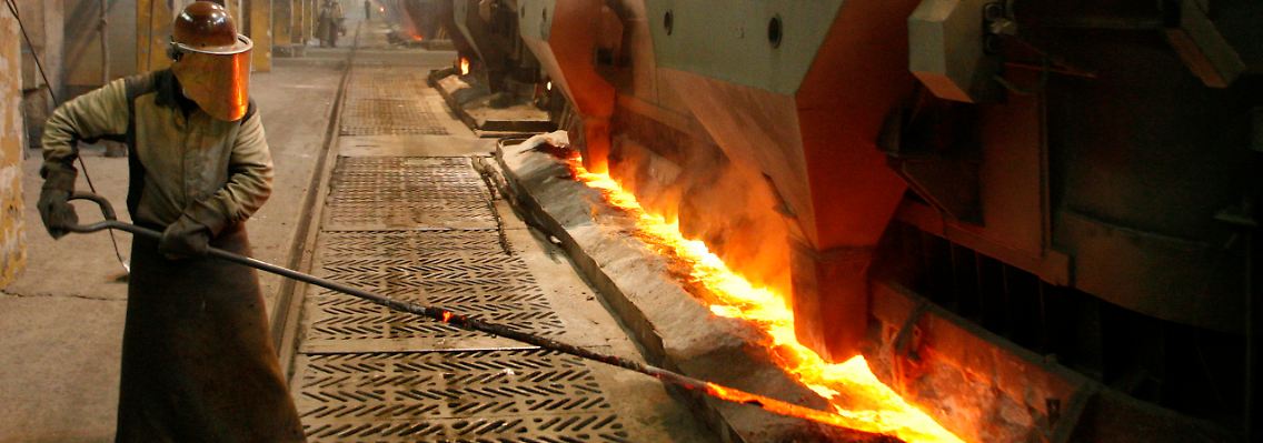 Aluminium-Produktion in einem Rusal-Werk in Russland.