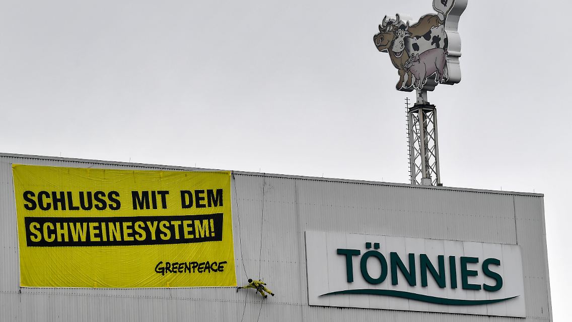Greenpeace nach der Landung.
