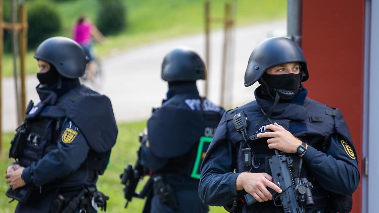 Beamte der Bereitschaftspolizei in Oppenau.