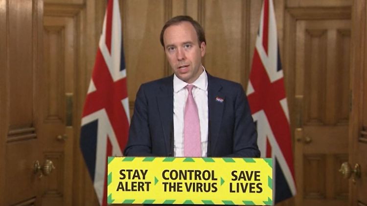 Der britische Gesundheitsminister Hancock will die Erhebungsmethode der Zahl der Corona-Toten überprüfen lassen.