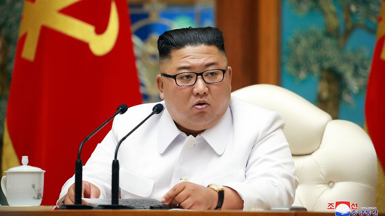 "Das bösartige Virus könnte ins Land gelangt sein": Kim Jong Un in seiner neuen Rolle als Krisenmanager (offizielles Propagandafoto).