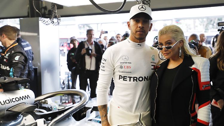 Lewis Hamilton und Christina Aguilera hingen 2018 nicht nur gemeinsam in der Boxengasse, sondern auch im Studio ab.