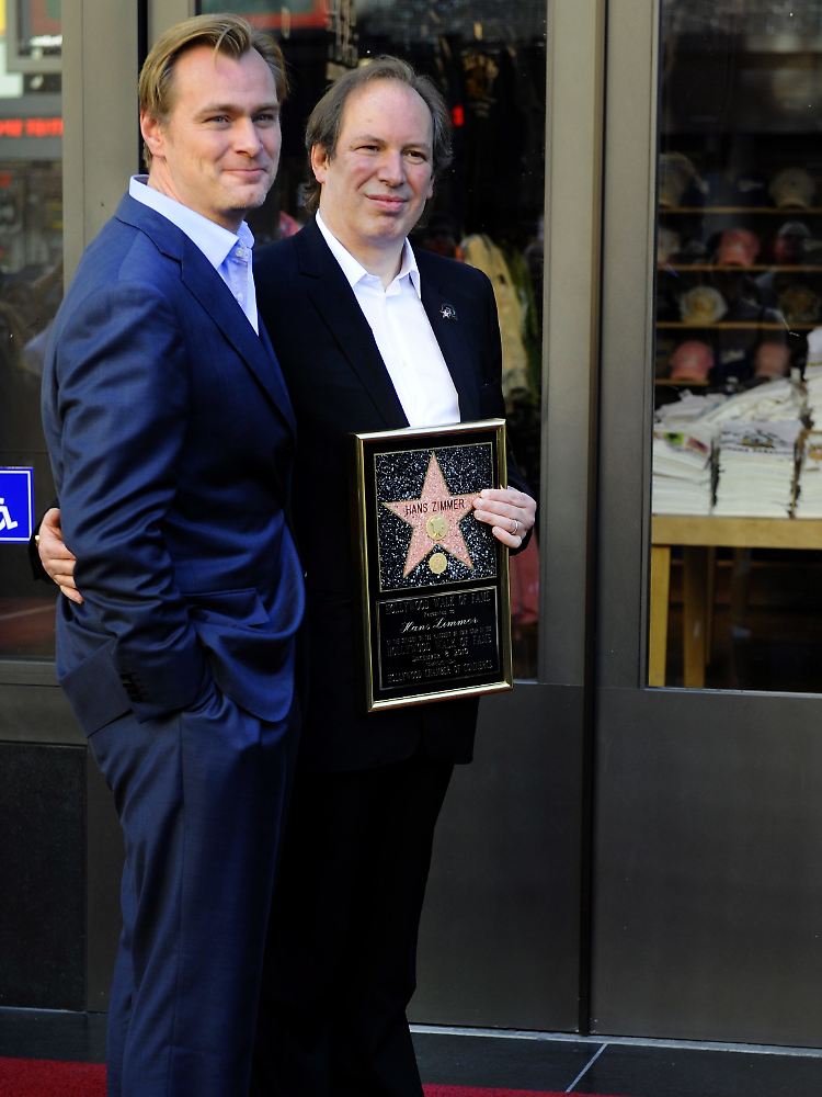 Als Komponist Hans Zimmer (r.) seinen Stern auf dem Walk of Fame erhielt, durfte Nolan nicht fehlen.