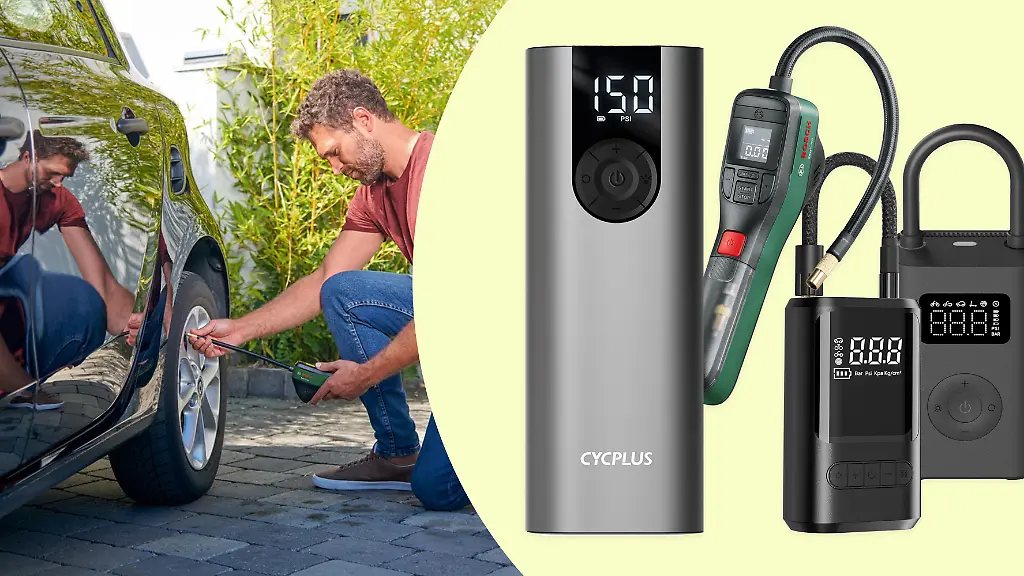 Eine-praktische-Akku-Luftpumpe-hilft-Autos-und-Fahrraedern-wieder-auf-die-Beine