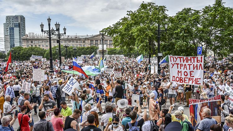 Der größte Protest seit Jahren: Die Demonstration am 25. Juli in Chabarowsk.