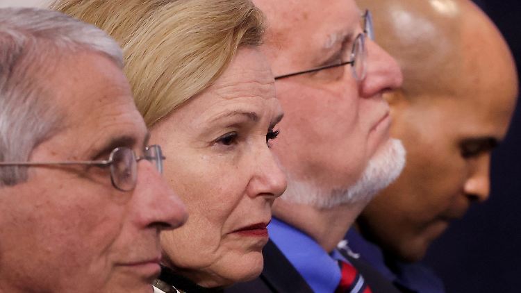 Zum Coronavirus-Krisenstabs des Weißen Hauses gehört neben Fauci (l.) auch Deborah Birx (m.), die nun von Trump attackiert wird.