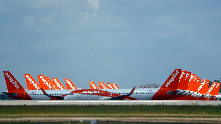 Ein Großteil der Easyjet-Flotte steht noch am Boden.