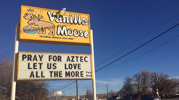 Trauer in Aztec, New Mexico, nach dem Anschlag 2017, bei dem zwei Schüler getötet wurden.