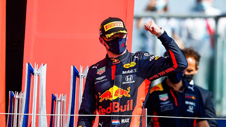 Max Verstappen nach seinem Triumph in Großbritannien.