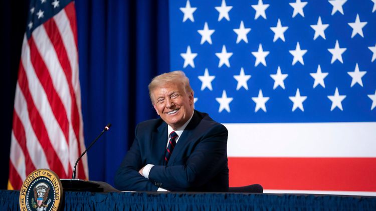 Geht optimistisch in das Duell mit "Sleepy Joe" und "Phony Kamala": Donald Trump.