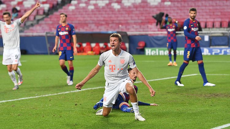 Thomas Müller traf zweimal und konnte es selbst kaum glauben, wie gut sein FC Bayern spielte.