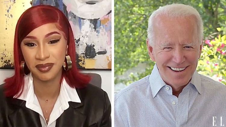 Musikstar Cardi B und Joe Biden unterhalten sich via Videochat über die Entscheidungskraft der jungen Generation.