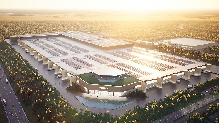 So soll die Gigafactory in Grünheide einmal aussehen.