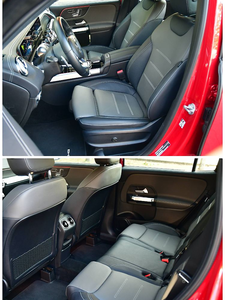Die Sitze im Mercedes GLB sind klasse und wer die in Längsrichtung verstellbaren Sitze in der zweiten Reihe bestellt, der hat genau dort Platz ohne Ende.