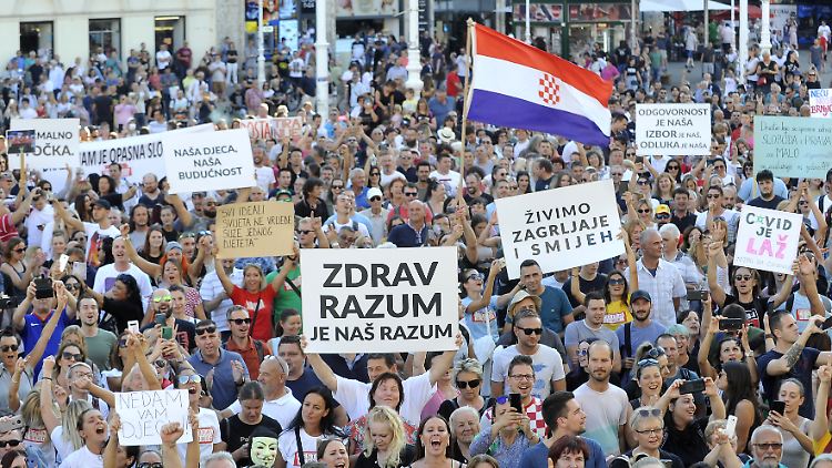 Einige der Demonstranten halten Corona für eine Lüge und fordern die Aufhebung der bestehenden Maßnahmen. 
