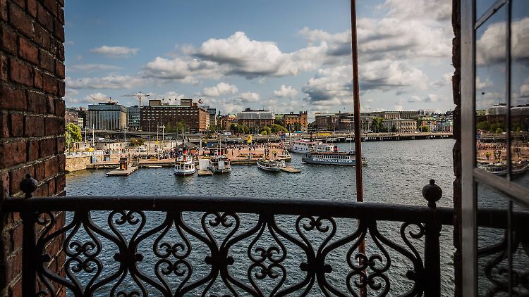 Freundlicher Ausblick aus der City Hall von Stockholm.
