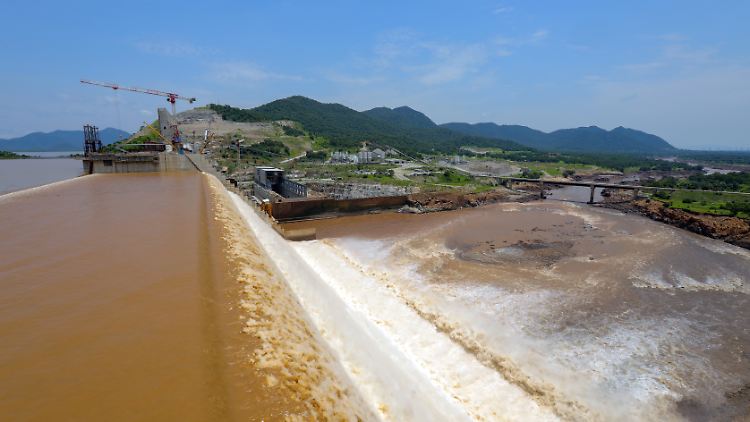 Der Grand Ethiopian Renaissance Dam, die große Talsperre der äthiopischen Wiedergeburt.