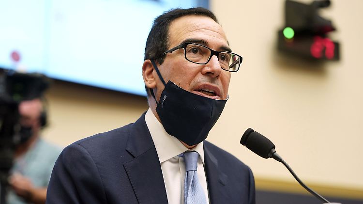 US-Finanzminister Steve Mnuchin: Vom billionenschweren Corona-Hilfspaket des US-Kongresses sind bis zu 380 Milliarden Dollar noch nicht genutzt worden.